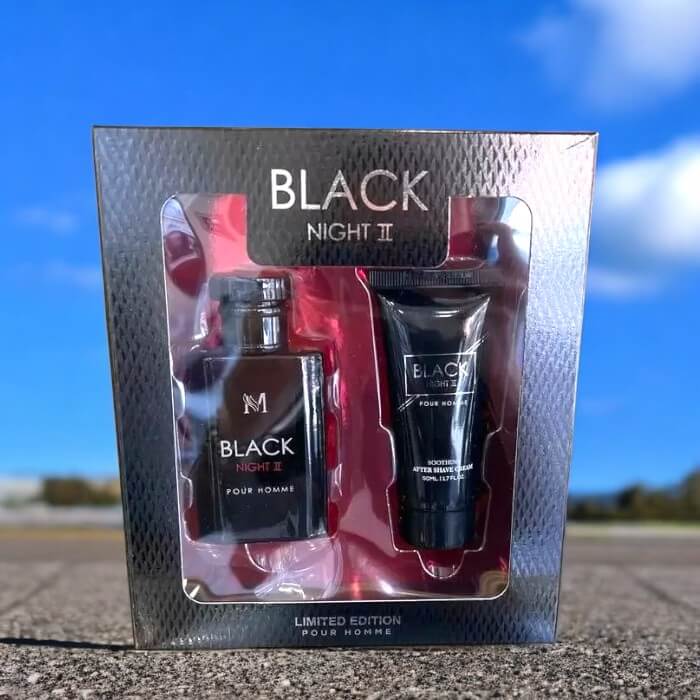 alt="Conjunto Black Night II marca Mirage - Conjunto de fragrância masculina Black Night II da marca Mirage"