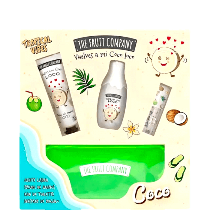 alt="Coffret Summer Coco marca The Fruit Company - Conjunto irresistível com aroma tropical de coco, ideal para cuidados diários e momentos de relaxamento."