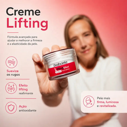 creme facial Lifting Effect Babaria com benefícios reafirmantes e antienvelhecimento