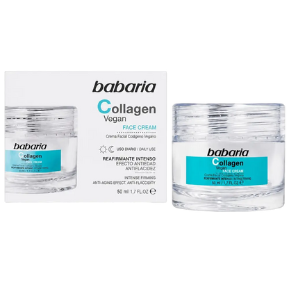 Creme facial reafirmante Babaria com colagénio vegano para reduzir flacidez e rugas