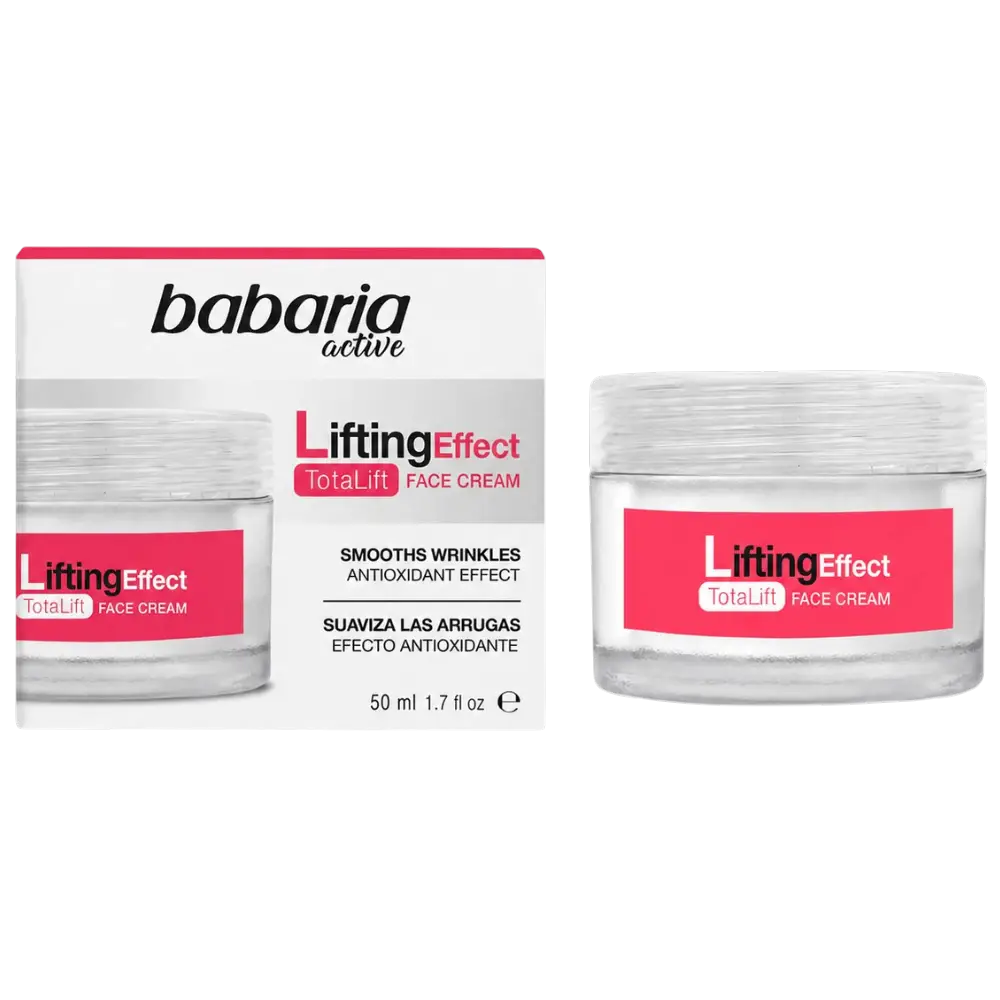 Creme Facial Lifting Effect Babaria com embalagem e frasco 