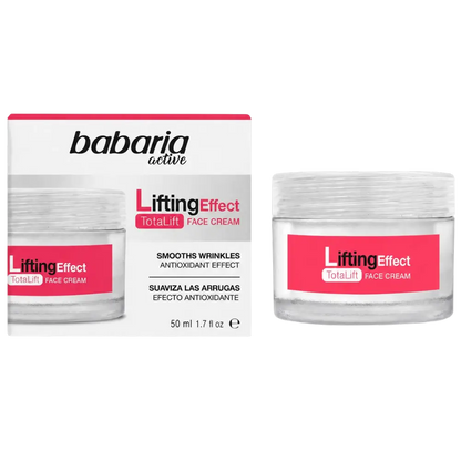 Creme Facial Lifting Effect Babaria com embalagem e frasco 