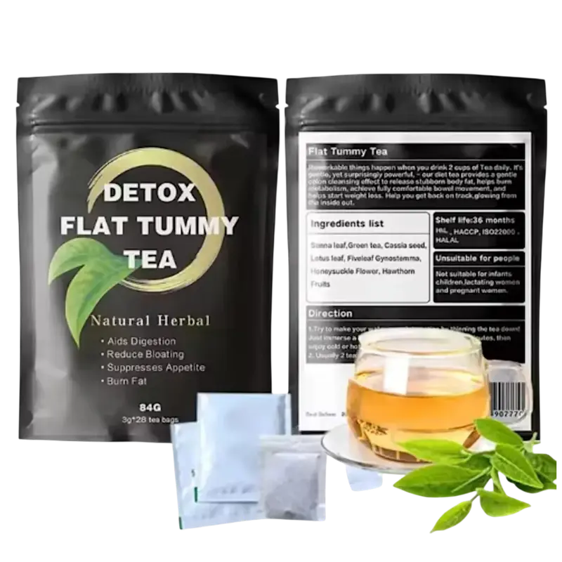 cha detox flat tummy 28 dias saquetas infusao digestao