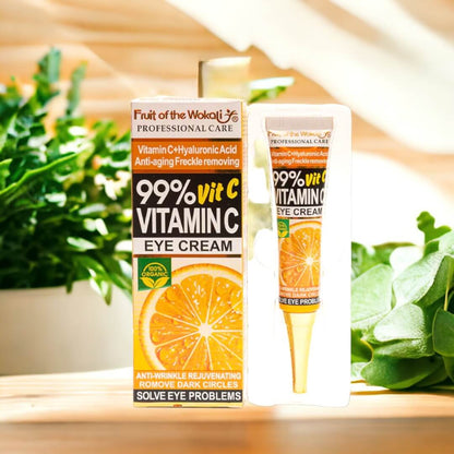 alt="Creme de Olhos 99% Vitamin C marca Fruit of The Wokali - Creme para os olhos com 99% de vitamina C, ideal para iluminar a área dos olhos, reduzir olheiras e proporcionar hidratação intensa, promovendo um olhar mais jovem e descansado."