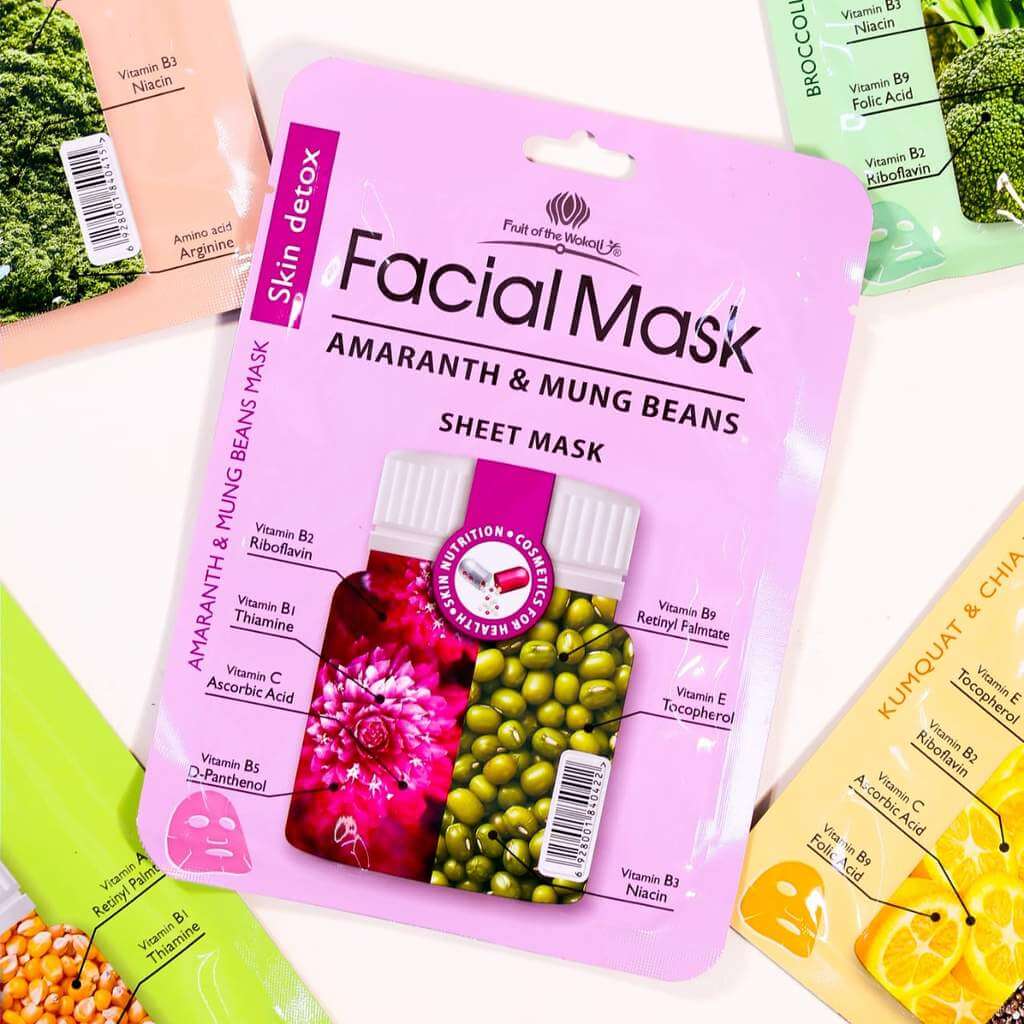 Mascarilla Facial Amarath & Frijoles Mungo Fruto Del Wokali 