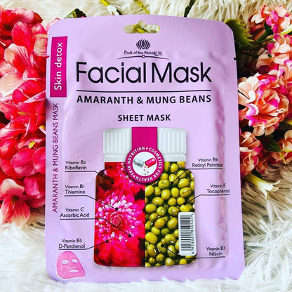 Mascarilla Facial Amarath & Frijoles Mungo Fruto Del Wokali 