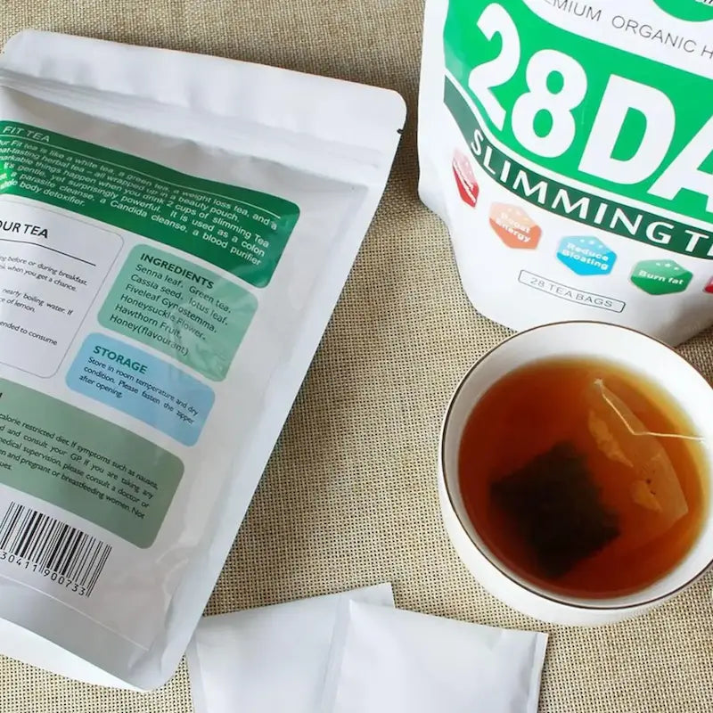 cha detox preparado com saqueta 28 dias infusao fit tea