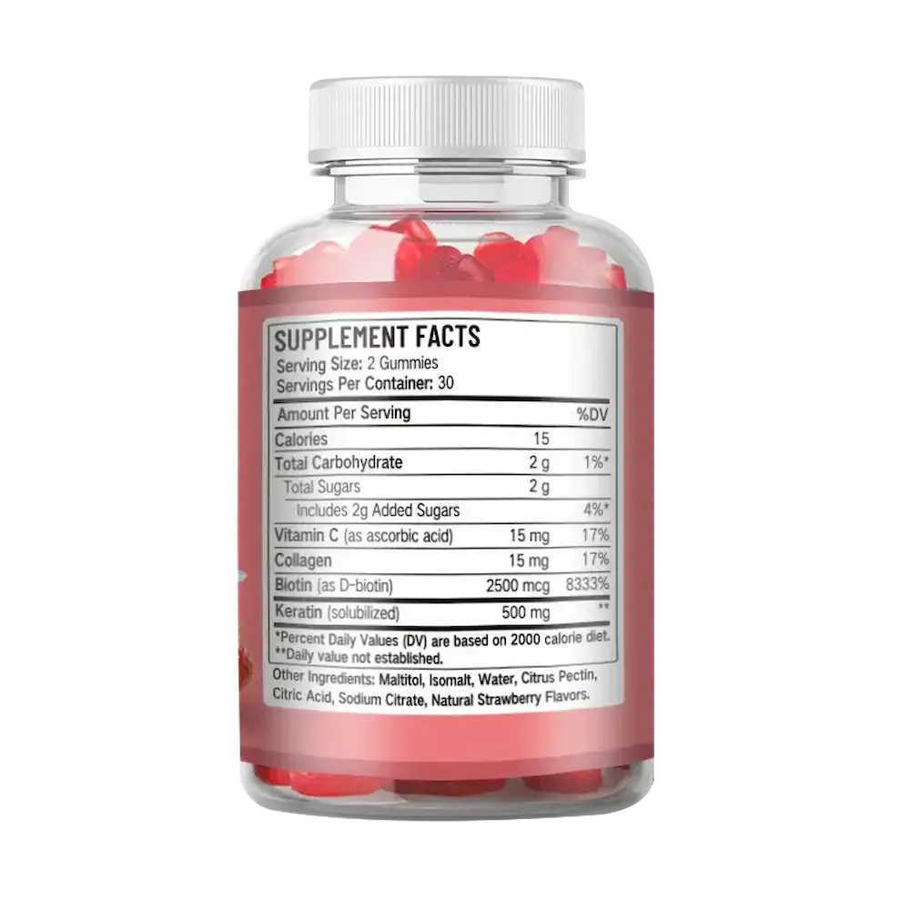  suplemento de biotina com informacao nutricional e ingredientes