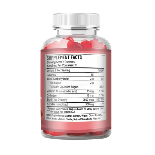  suplemento de biotina com informacao nutricional e ingredientes