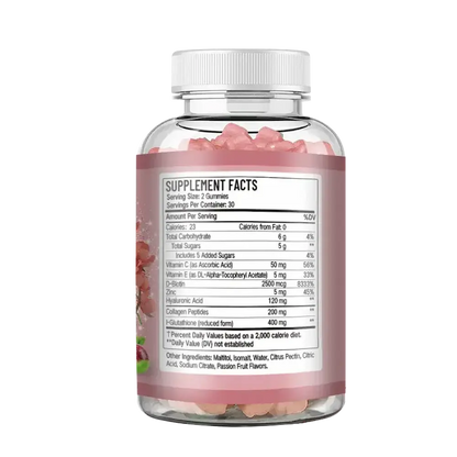 ingredientes gomas colagenio biotina vitamina c zinco suplemento pele antioxidante