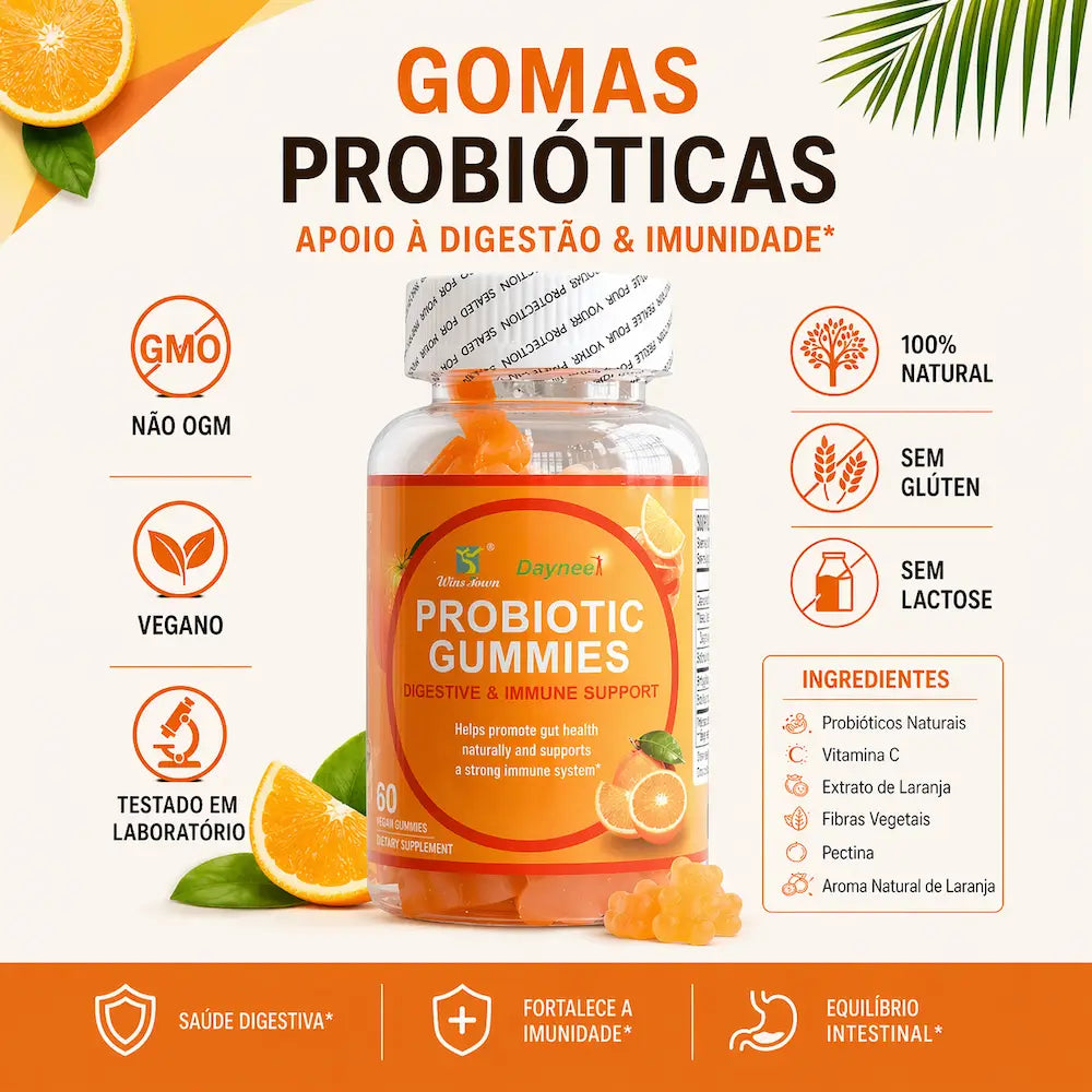 gomas probioticas digestao imunidade suplemento 60 gomas natural