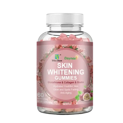 frasco gomas skin whitening colagenio biotina suplemento pele luminosa 60