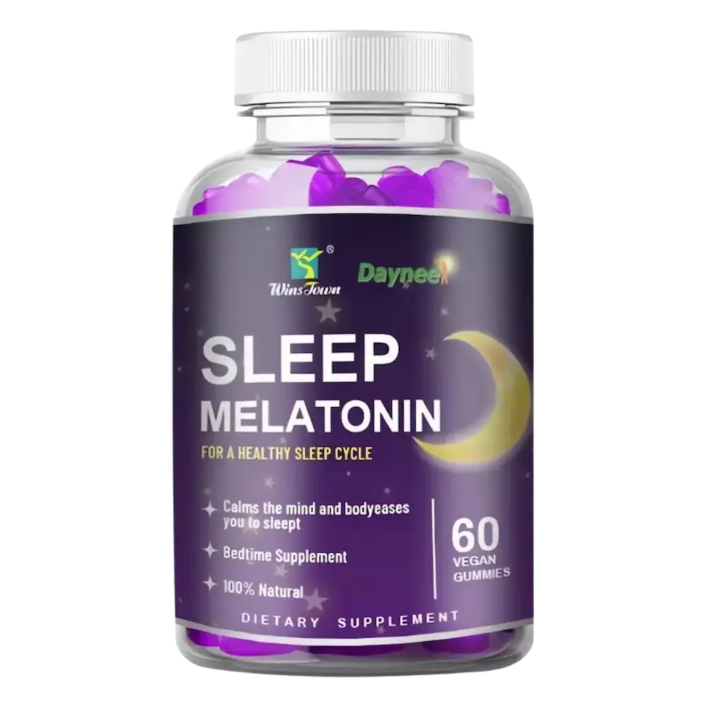frasco gomas melatonina suplemento sono relaxamento descanso profundo 60