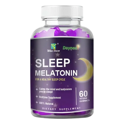 frasco gomas melatonina suplemento sono relaxamento descanso profundo 60