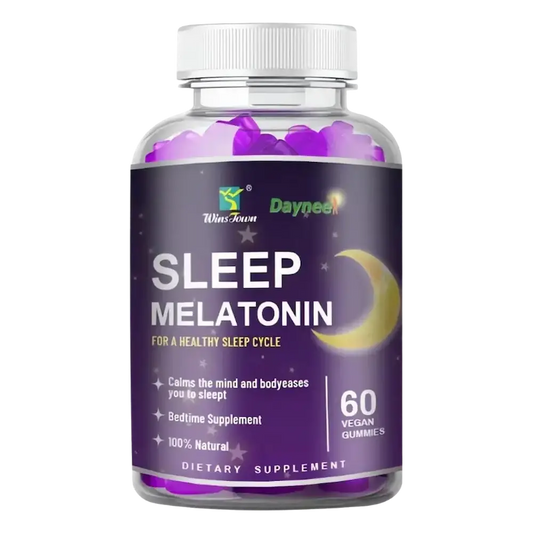 frasco gomas melatonina suplemento sono relaxamento descanso profundo 60