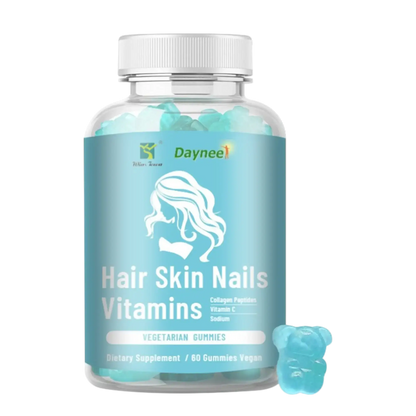 frasco gomas cabelo pele unhas colagenio biotina suplemento beleza 60 gomas