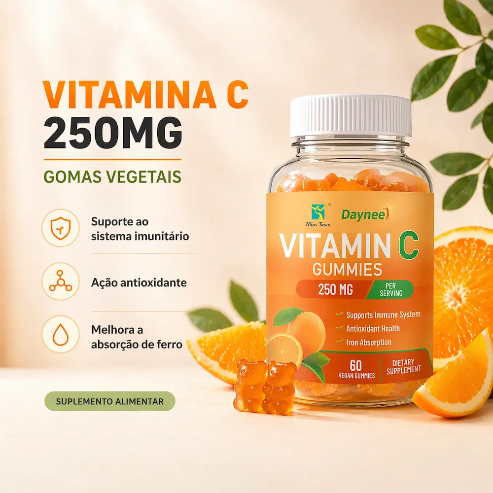 informacao suplemento vitamina c 250mg beneficios sistema imunitario antioxidante gomas