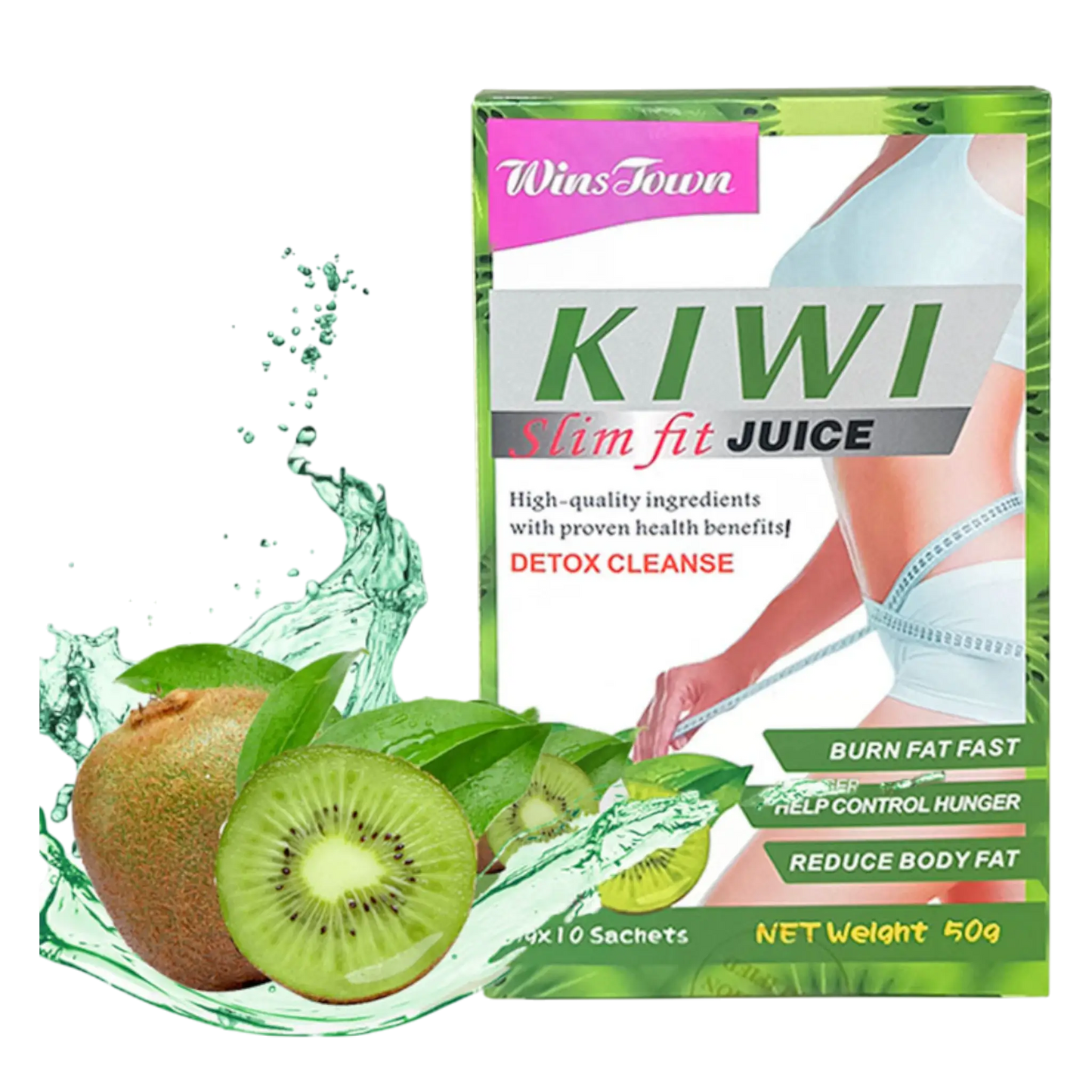 Suplemento em pó com sabor a kiwi