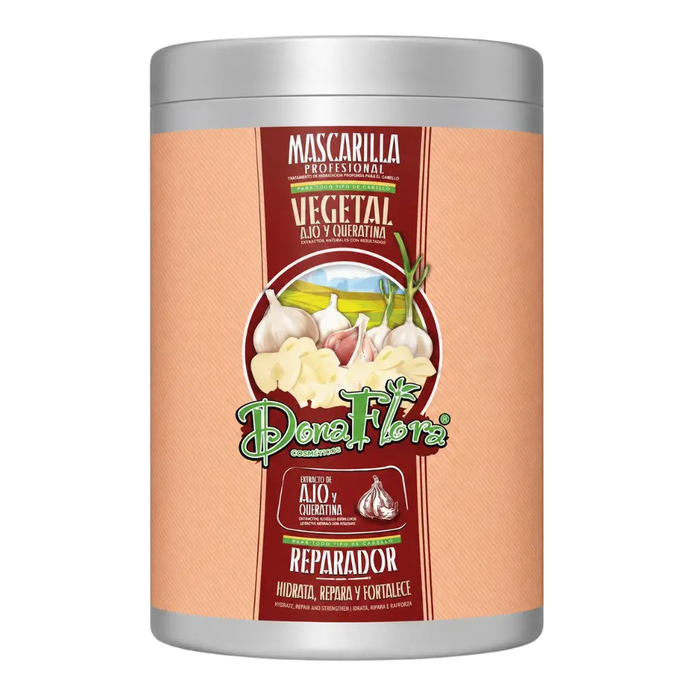 máscara reparadora alho e queratina dona flora 1000ml