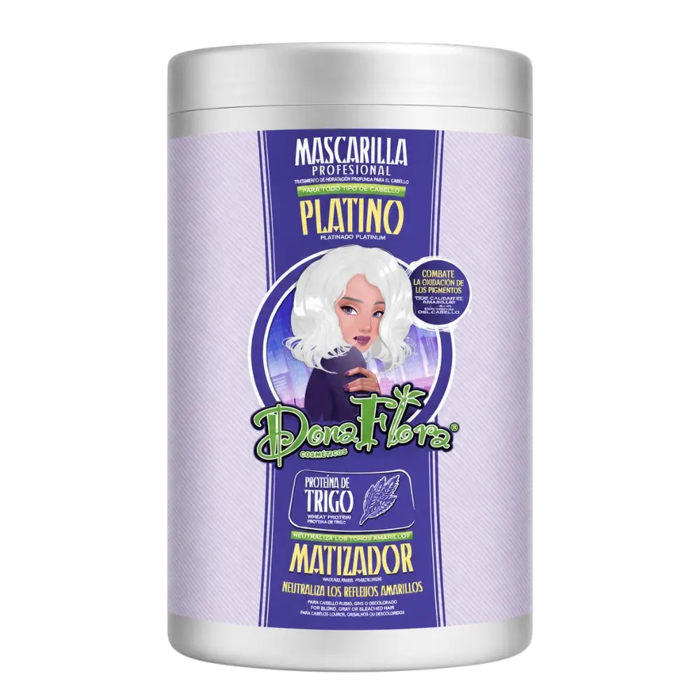 máscara matizadora platino dona flora 1000ml