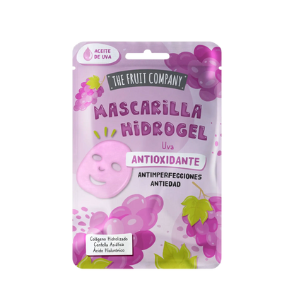 Set de mascarillas de hidrogel frutales con aguacate, uva, pitaya y coco.