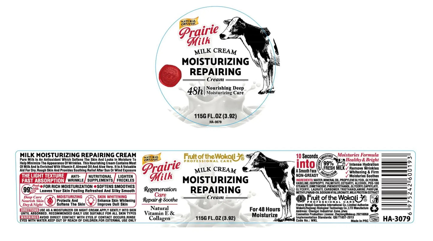 Prairie Milk Moisturizing Repairing Cow Milk Cream