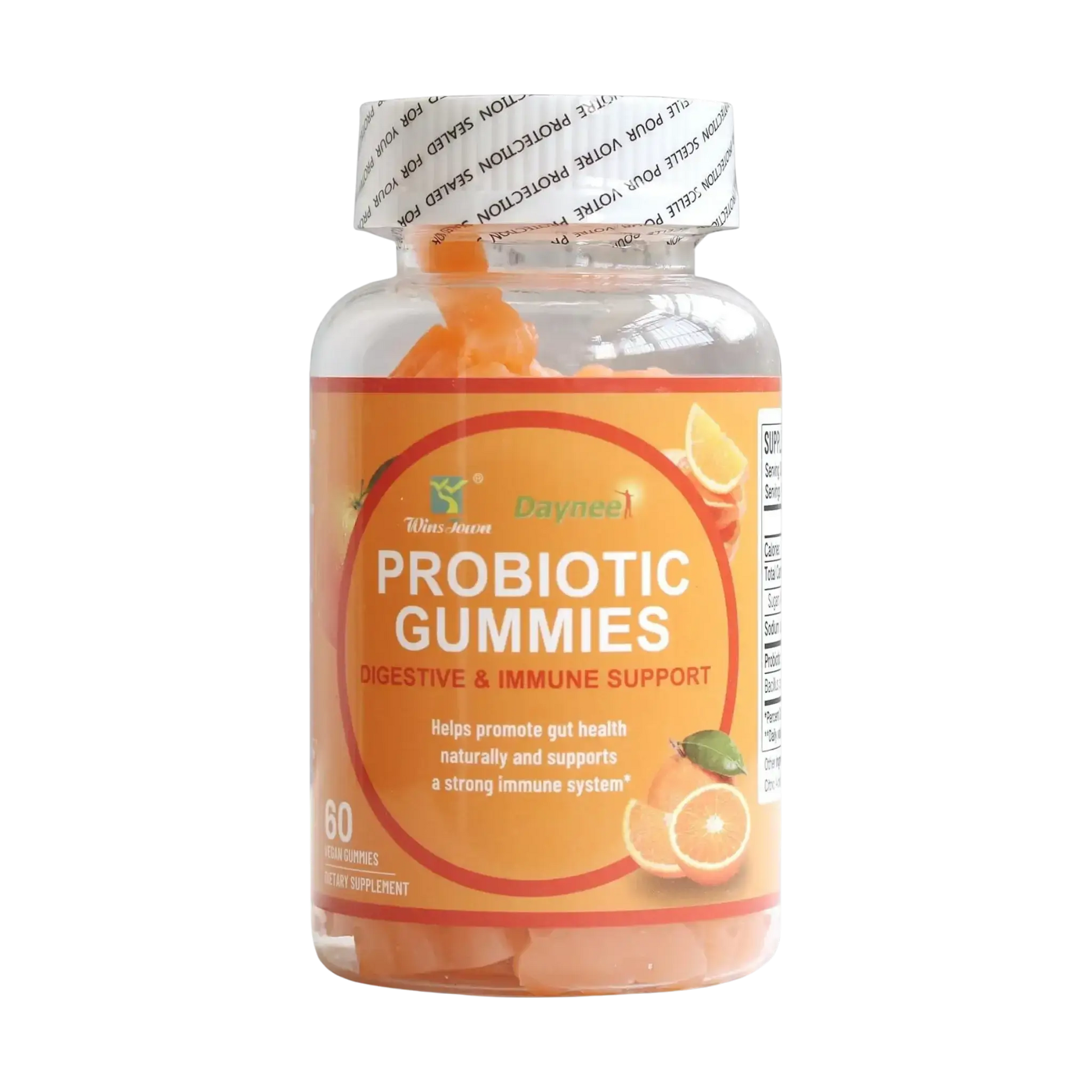 frasco gomas probioticas apoio digestivo sistema imunitario 60 gomas