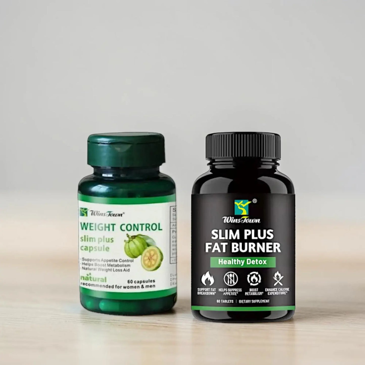 Slim Plus Green Capsules + Slim Plus Fat Burner - Slim Control Program