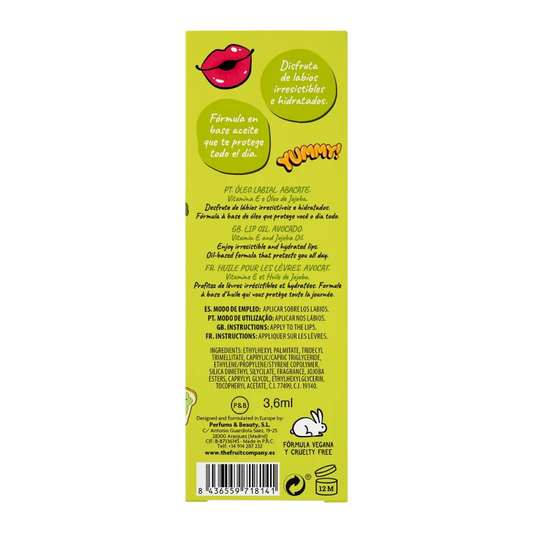 Óleo labial hidratante de abacate The Fruit Company com vitamina E e óleo de jojoba