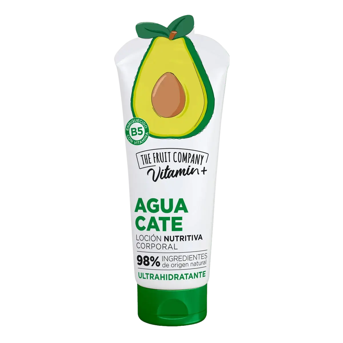 alt="Abacate - Vitamin+ Loção Corporal - Frasco da loção corporal com abacate e vitaminas"