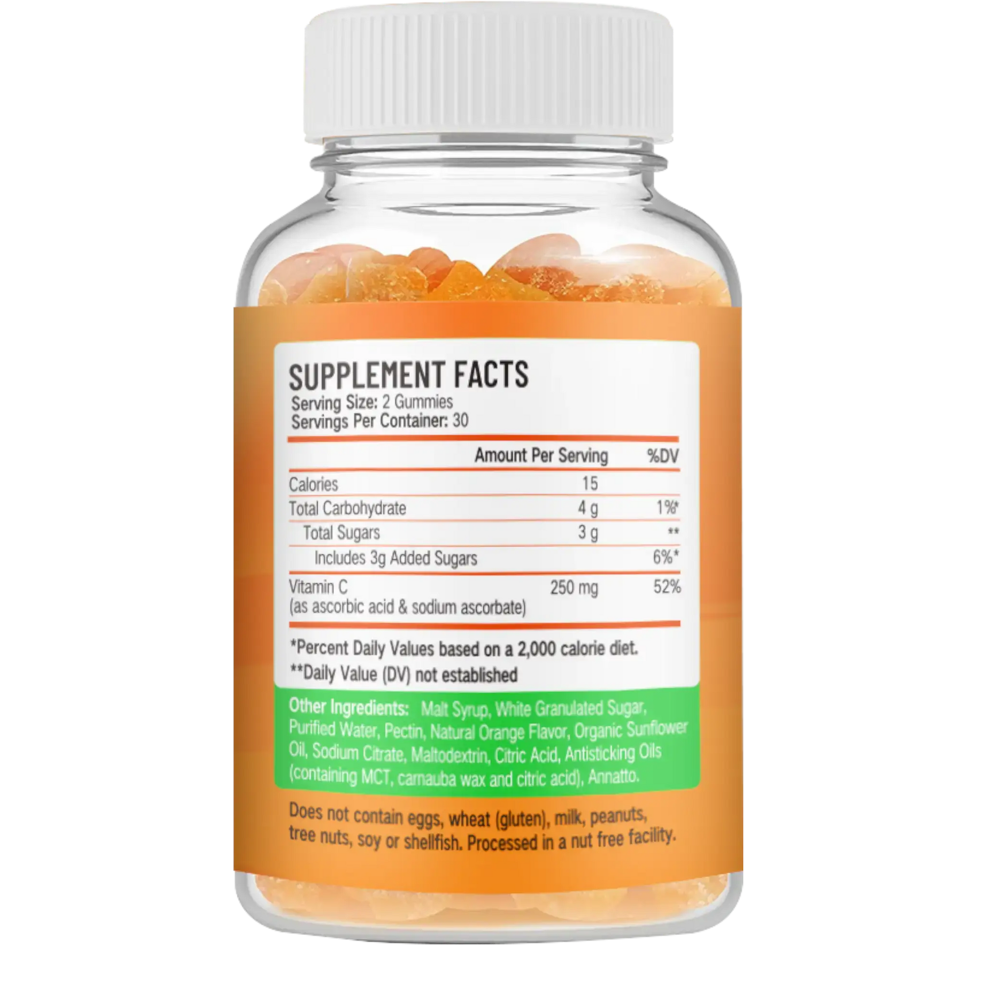 tabela nutricional vitamina c gomas 250mg ingredientes suplemento alimentar
