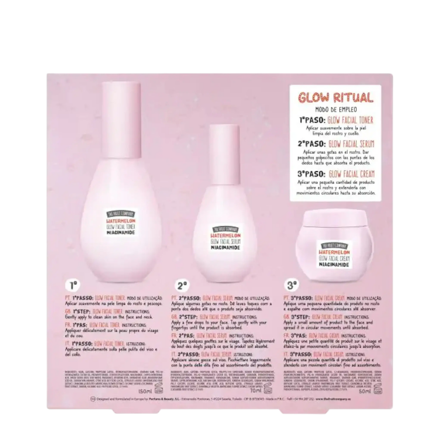 Coffret Facial Glow Melancia Tónico + Creme + Sérum